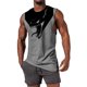 thumbnail image 1 of Camiseta sin mangas de cuello redondo para hombre, informal, a la moda, con estampado, deportiva, de poliéster, 1 of 5