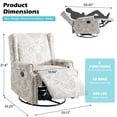 thumbnail image 2 of UIXE Swivel Rocker Manual Recliner Chairs Set of 2, Wingback Swivel Glider Fabric Nursery Reclining Sofa Chair, High Back Upholstered Arm Chair for Living Room Bedroom, Beige, 2 of 8