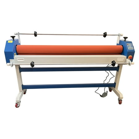 PreAsion Electric Manual Cold Laminating Machine Automatic Vinyl Photo Film Cold Roll Laminating Machine with Film Release Rod 63 inch (1600mm)
