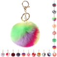 thumbnail image 2 of Pom Pom Keyring Faux Fur Decorative Fuzzy Ball Keychain Bag Charm for Women, 2 of 10