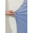 thumbnail image 4 of I AM A FASHION JUNKY Beau Blue Contrast Stripe Frayed Side Panel Patchwork Shift Jeans, 4 of 11