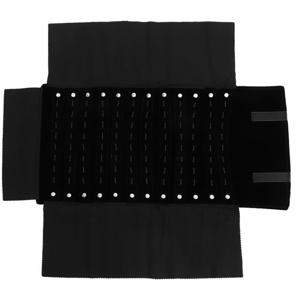 Rollo de joyería multifuncional, bolsa organizadora de joyas de viaje, rollo de almacenamiento de joyería plegable