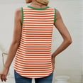 thumbnail image 6 of GERsome Women's Tank Tops Sleeveless Square Neck Loose Fit Basic Tee Casual Striped Summer T-Shirt Curved Hem S-2XL, 6 of 9