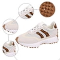 thumbnail image 4 of Rokment Women's Leopard Platform Fashion Sneakers Trendy Casual Color Block Suede Lace up Skateboard Tennis Walking Running Shoes for Woman Grey Size 8.5, 4 of 7