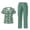 Dental Pattern Green, variant on Yspwyqan Scrubs for Women Set, 2 Piece V-Neck Short Sleeve Scrub Top & Straight Leg Pants, Stretchy Breathable Cute Tooth Medical Uniforms with 6 Pockets for Nurse, Size S