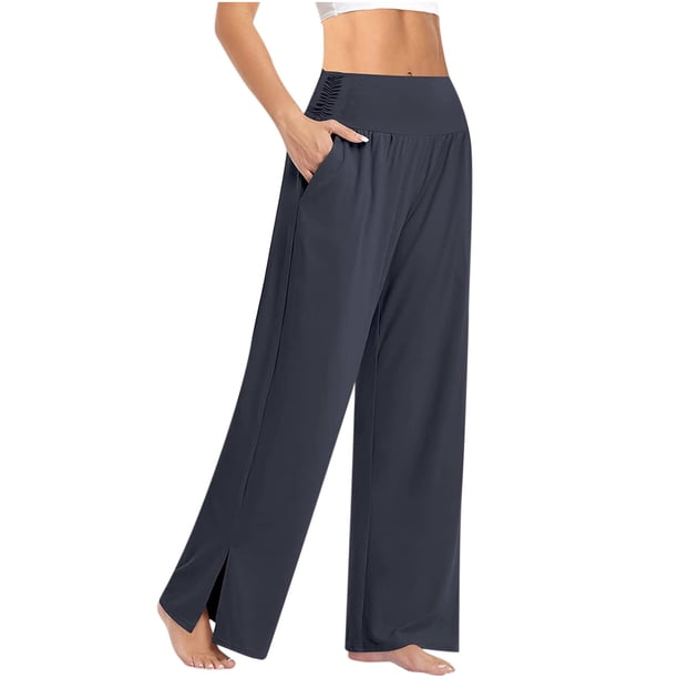 Pantalones de Yoga Deportivos de Moda Pantalones Sueltos Sólidos Con Bolsillos Activos de Cintura Media Alta Odeerbi ODB-6
