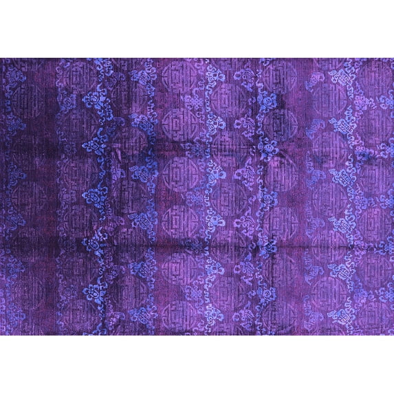 Ahgly Company Indoor Rectangle Oriental Purple Industrial Area Rugs, 2' x 5'