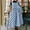 Blue, variant on Womens Dresses Pocket Crew Neck Spring Casual Multi-way Summer Solid Sleeveless Womens Tie Side Tank Dress
