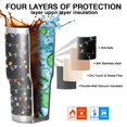 thumbnail image 7 of 30oz Multicolor Christmas Light Pattern Tumblers Stainless Steel Tumbler with Lid and Straw,Vacuum Insulated Double Wall Travel Tumbler Cups Mug with Cleaning Brush for Coffee,Tea, 7 of 7