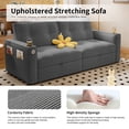 thumbnail image 5 of Hommoo 70" Convertible 2-in-1 Pull Out Couch Bed, Multi-Functional Corduroy Loveseat Sleeper Sofa Bed, Gray, 5 of 7