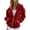 Red, variant on Domzest Womens Velour Zip Up Hoodies Oversized Full Zipper Long Sleeve Sweatshirts Fall Winter Casual Comfy Track Jackets with Pokets Khaki XXL