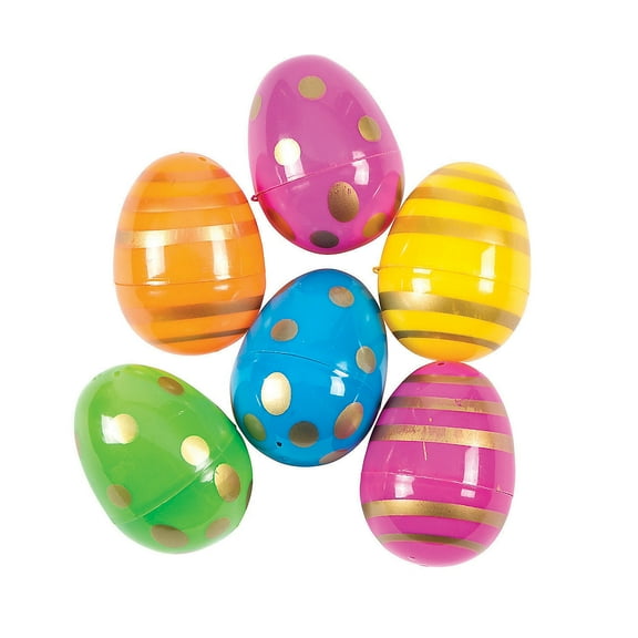 Metallic Patterned Eggs - Party Supplies - 72 Pieces