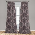 thumbnail image 5 of Ambesonne Traditional Curtains, Damask Black Motifs, Pair of 28"x63", Mauve Charcoal Grey, 5 of 5