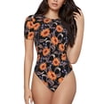 thumbnail image 1 of Balery Sunflowers Body de cuello redondo de manga corta para mujer Tops de manga corta Tops básicos-Medium, 1 of 7