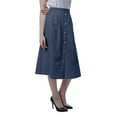 thumbnail image 5 of Moomaya Womens Below Knee Length A-Line Skirt Front Button Casual Skirt w/ Pockets, 5 of 6
