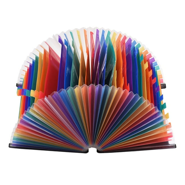 48 File Folder Organizer Expanding File Folder Colorful Paper Organizer Waterproof Desktop Accordion A4 Size with Paper Tags for Documents Business Study Home School