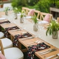 thumbnail image 4 of Cloth Napkins Set of 4 - 20x20 Inches, Watercolor Flowers Washable Reusable Table Napkins, Farmhouse Floral Vintage Black Soft & Absortbent Dining Napkin for Party Wedding Hotel Restaurant, 4 of 8