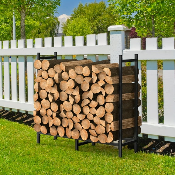 Small Heavy Duty Firewood Rack |High-Strength Iron| Freestanding Fire Wood Log Rack Stand For Both Indoor & Outdoor Use