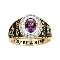 Order Now for 2025 Graduation, Freestyle Women's CZ Oval Stone Personalized Top Class Ring, Personalized, High School or College