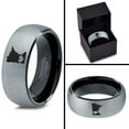 thumbnail image 4 of Tungsten Minnesota North Star State Heart Band Ring 8mm Men Women Comfort Fit Black Dome Brushed Gray Polished, 4 of 4