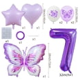 thumbnail image 2 of Decoraciones para fiestas con globos, color morado, para niñas que cumplen 7 años, 2 of 4
