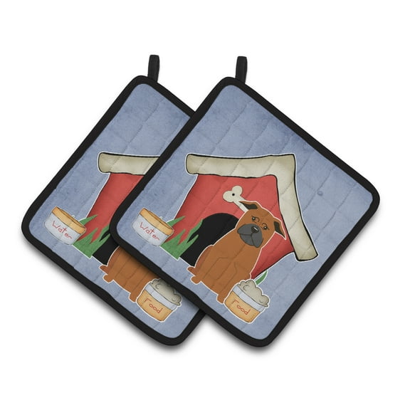 Carolines Treasures BB2865PTHD Dog House Collection Chinese Chongqing Dog Pair of Pot Holders , 7.5HX7.5W, multicolor