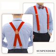 thumbnail image 7 of 1.4 inch Adjustable Vintage Suspenders for Men 4 Metal Snap Bronze Hooks Braces, 7 of 7