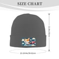 thumbnail image 3 of LNWH Knitted Acrylic Hat, Cartoon Dog Rocket Pattern Winter Beanie Hat for Cold Weather, Deep Heather, 3 of 8