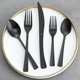 thumbnail image 4 of Matte Black Silverware Set, 5 Piece Cutlery, Stainless Steel Cutlery Set, Square Handles, Cutlery, 4 of 4