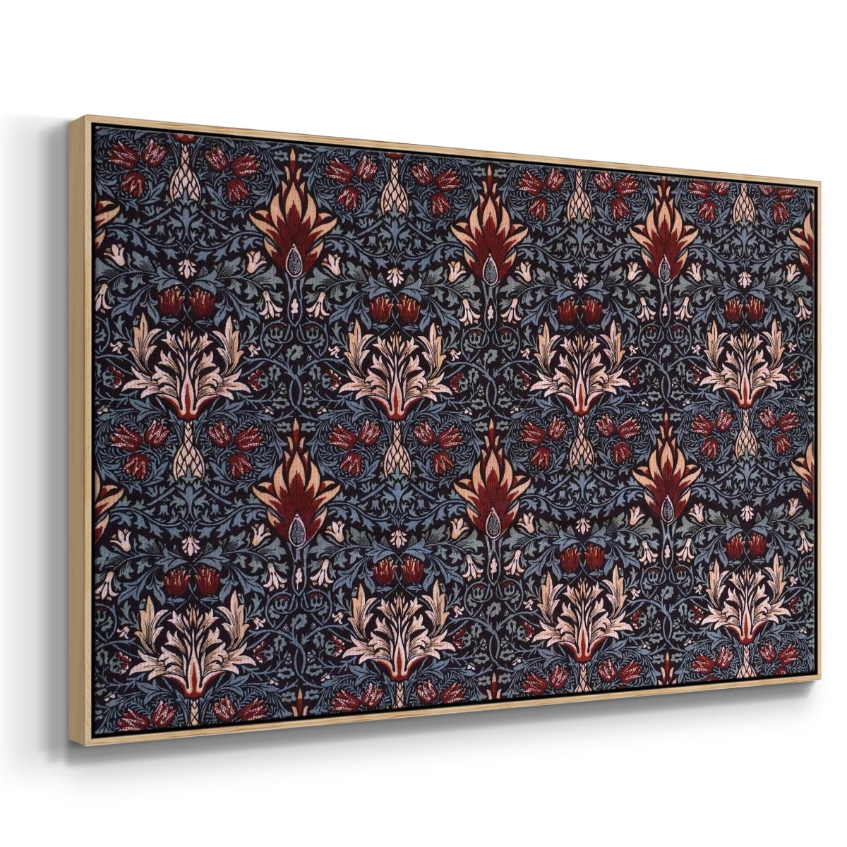 Vintage Abstract Print-LVII Framed in Natural Wood Wood Gallery Wrapped Canvas 27 in. x 41 in.
