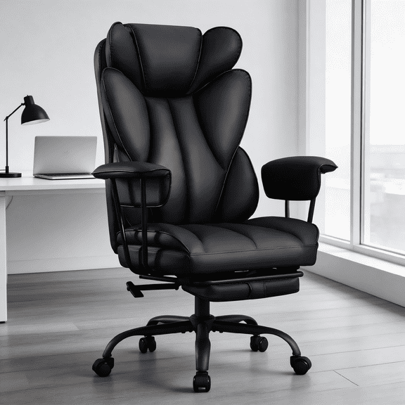 TMV Multi-Purpose Ergonomic Office Chair - High Back Desk Chair & Computer Gaming Chair with Adjustable Lumbar Support,Black