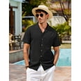 thumbnail image 2 of COOFANDY Men Beach Linen Shirts Boho Hippie Shirts Summer Cotton Tops Big and Tall, 2 of 6