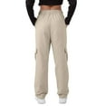 thumbnail image 6 of Difdany Cargo Pants Women Baggy High Waisted Parachute Pants Sweatpants Wide Leg Y2k Casual Pants with Pockets Khaki L, 6 of 7
