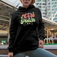 thumbnail image 2 of Too Cute to Pinch feat. Shamrock Leaves & Smiling Faces Art, St. Patrick's Day Gift, Black Hooded Sweatshirt or Hoodie, Large, 2 of 5