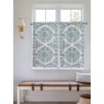 thumbnail image 6 of Tier Curtains 45 Inches Long, Vintage Blue Window Treatment Curtain Drapes, Boho Ethnic Mexican Floral Southwestern Window Half Privacy Curtains for Bedroom Bathroom, 42"x45", 2 Panels, 6 of 7