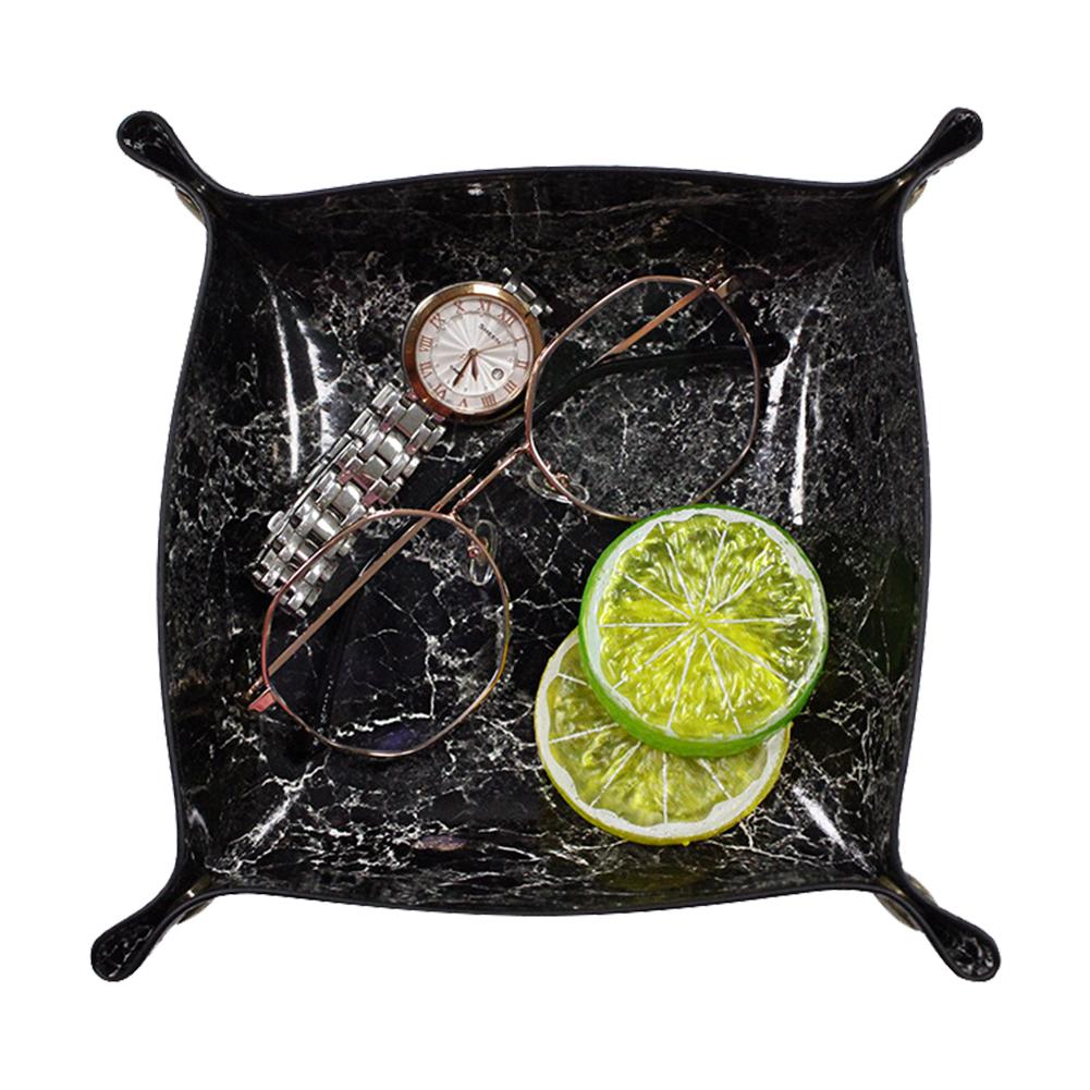 AUTCARIBLE Leather Valet Tray Organizer Nightstand Desktop Dresser