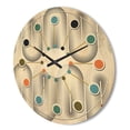 thumbnail image 3 of Designart 'Minimal Geometric Retro Curved Ornament I' Mid-Century Modern Wood Wall Clock, 3 of 5