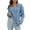 Sky Blue, variant on IROINNID Pullover Sweater for Women Pure Color Turndown Lapel Long Sleeve Pullover V-neck Knit Loose Casual Sweater,Khaki