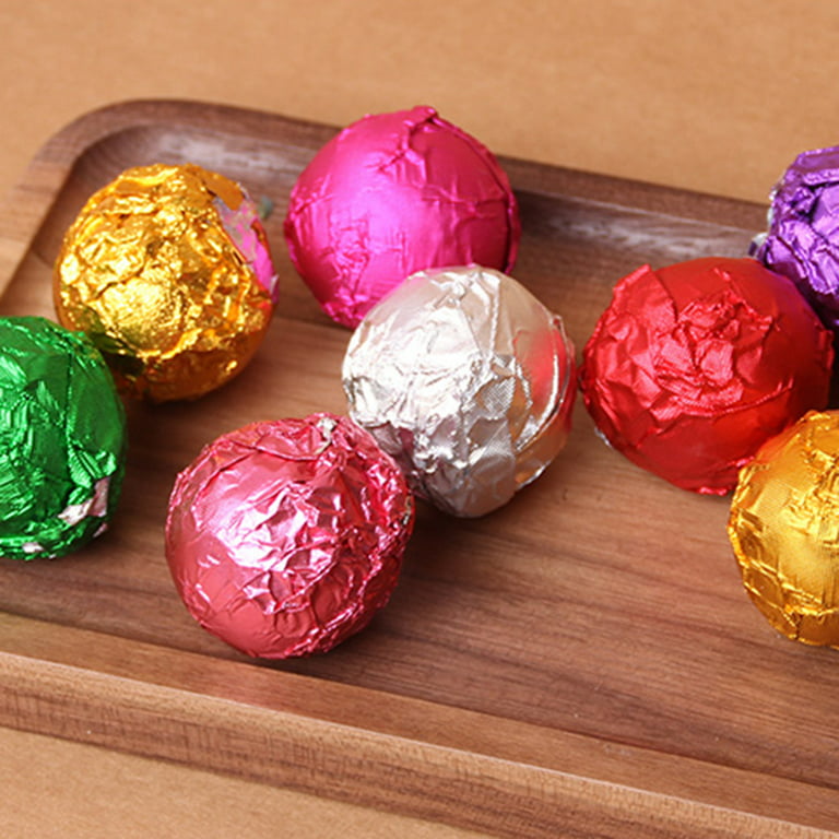 200 Pcs of Chocolate Packaging Paper Food Grade Colored Aluminum