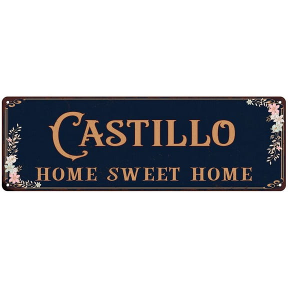 CASTILLO Home Sweet Home Victorian Look 8x24 Metal Sign 108240046846