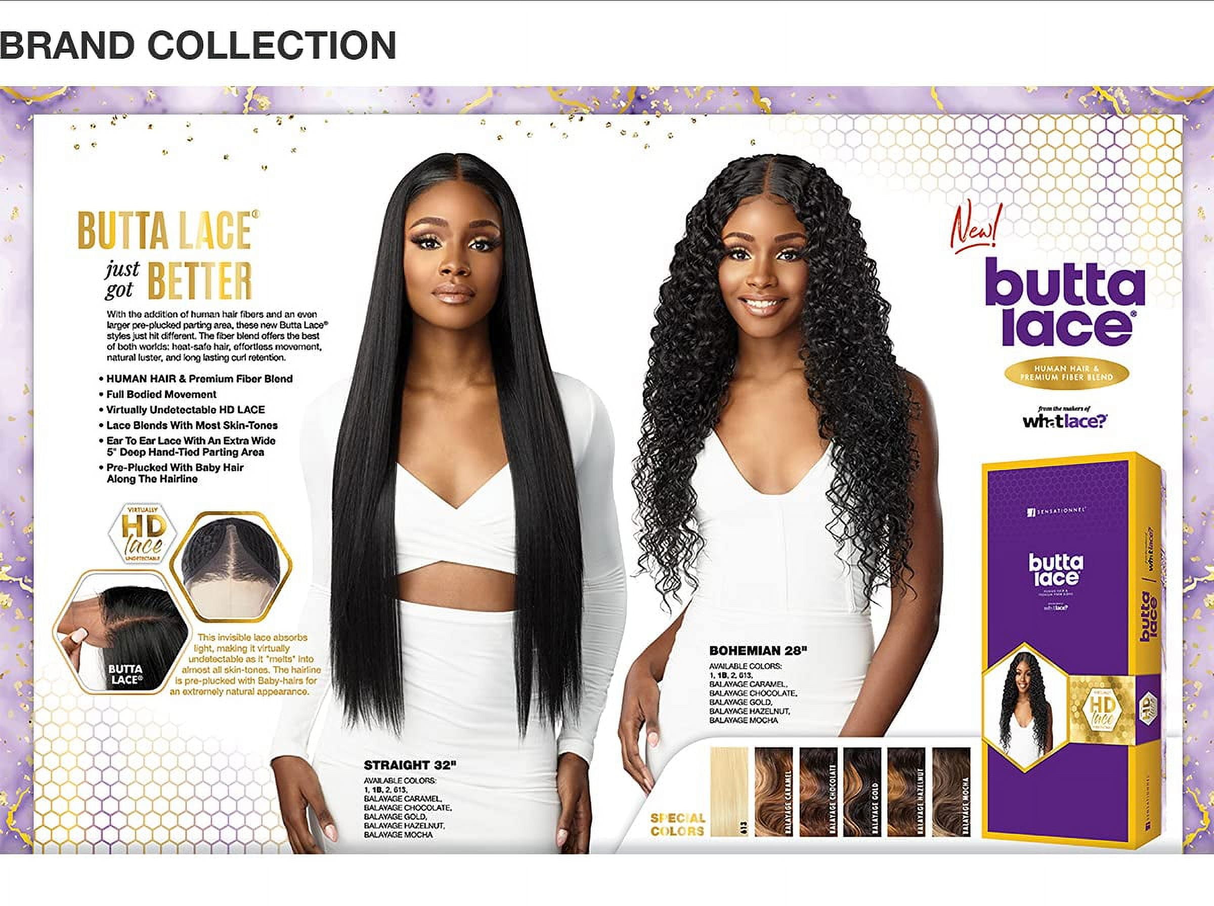 Human Hair Blend Lace Front Wig Butta Lace Bohemian 28" (BALAYAGECHOCOLATE)