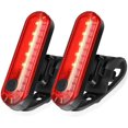 thumbnail image 1 of Juego de 2 luces traseras para bicicleta, luz trasera LED roja brillante para bicicleta, recargable por USB, luz para casco impermeable, linterna para bicicleta, accesorios reflectores de seguridad, a, 1 of 5