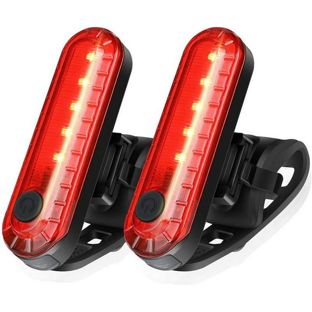 Juego de 2 luces traseras para bicicleta, luz trasera LED roja brillante para bicicleta, recargable por USB, luz para casco impermeable, linterna para bicicleta, accesorios reflectores de seguridad, a