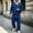 Blue, variant on Liuinsasek Mens Casual Sweatsuits Solid Color V Neck Hoodless Pullover Sweatshirt and Elastic Waistband with Drawstring Sweatpants Pockets Stylish Outfits