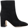 thumbnail image 3 of Sam Edelman Fawn Black Suede Stacked Block Heel Square Toe Fashion Ankle Boots (Black Suede, 6.5), 3 of 6
