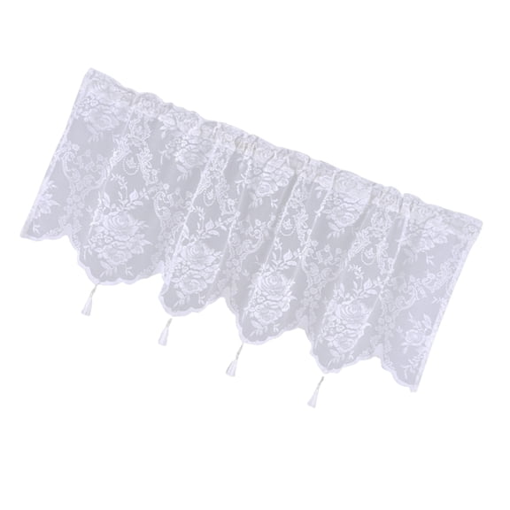 CIYISON Elegant Lace Sheer Curtain Short Curtains for Kitchen or Living Room 132x46cm