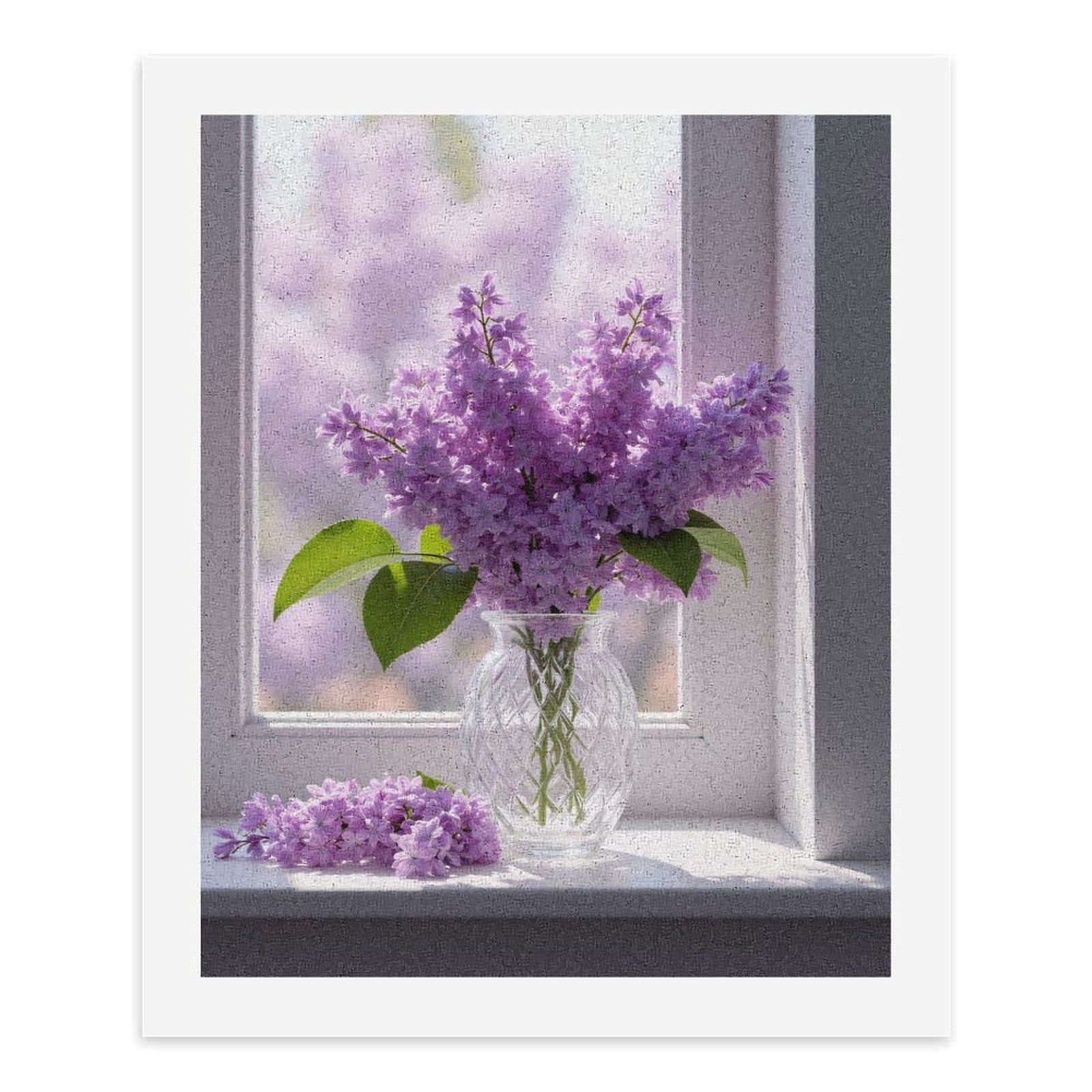Paint By Numbers Kit for Adults Beginner - DIY Lilac Flowers in Glass Vase Canvas Painting Kits for Adults, Frameless Paint By Number for Adults for Home Wall Decor 16x20 Inch