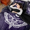thumbnail image 4 of Homewish Animal Moth Twin Bedding Sets 7-Piece for Female Men,Gothic Skull Bedding Comforter Set Microfiber,Exotic Style Breathable Sheet Sets,Luxury Bedroom Decor,Reversible, 4 of 8