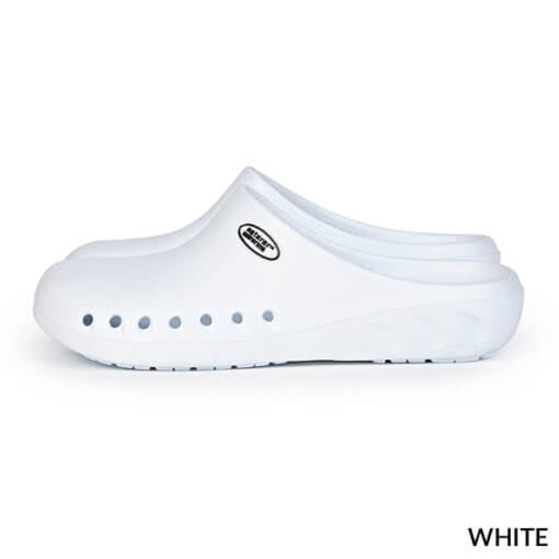 all white clogs