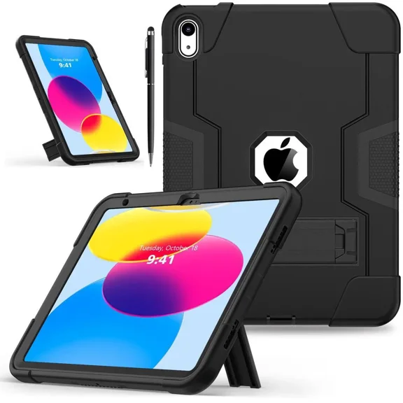Case for iPad 11 inch (A16) 2025 / 10th Generation 10.9 inch 2022, iPad 11th / 10th Case with Pencil Holder Heavy Duty Rugged Protective Cover with Kickstand Stylus Pen